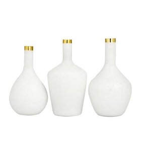 Gold Rimmed White Vase
