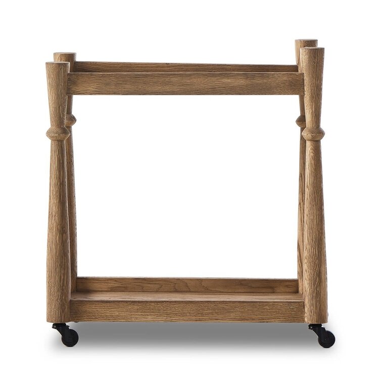Four Hands Alamosa Bar Cart- Light Wash Oak