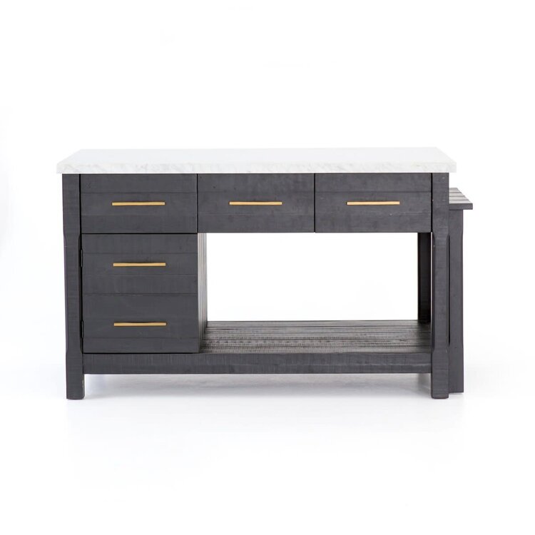 Four Hands Ian Kitchen Island- Black Acacia