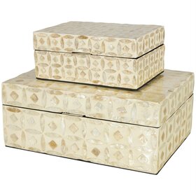 Atelier Home Beige Mother of Pearl Box,