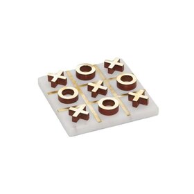 Atelier Home Marble Tic Tac Toe Set- White