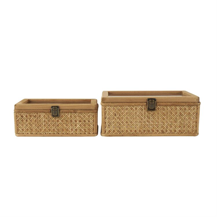 Jes & Gray Wooden Wicker Box,
