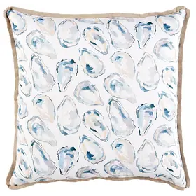 Oysters Pastel with Linen Back and Flange, 22" x 22"