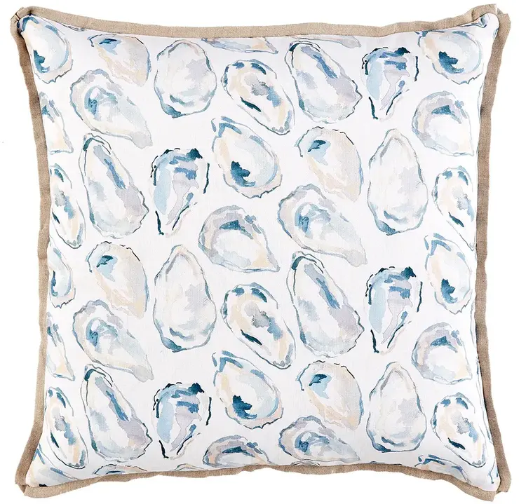 Oysters Pastel with Linen Back and Flange, 22" x 22"