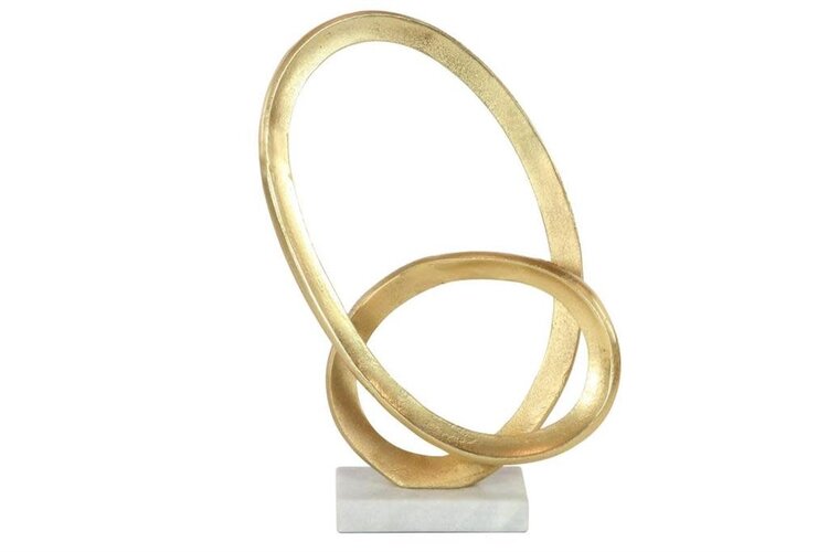Atelier Home Abstract Gold Rings on Marble Sculpture
