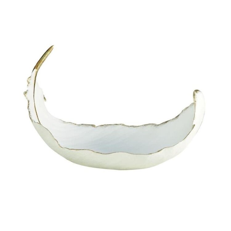 Atelier Home White & Gold Feather Bowl