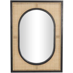 Atelier Home Rattan & Wood Wall Mirror- Short