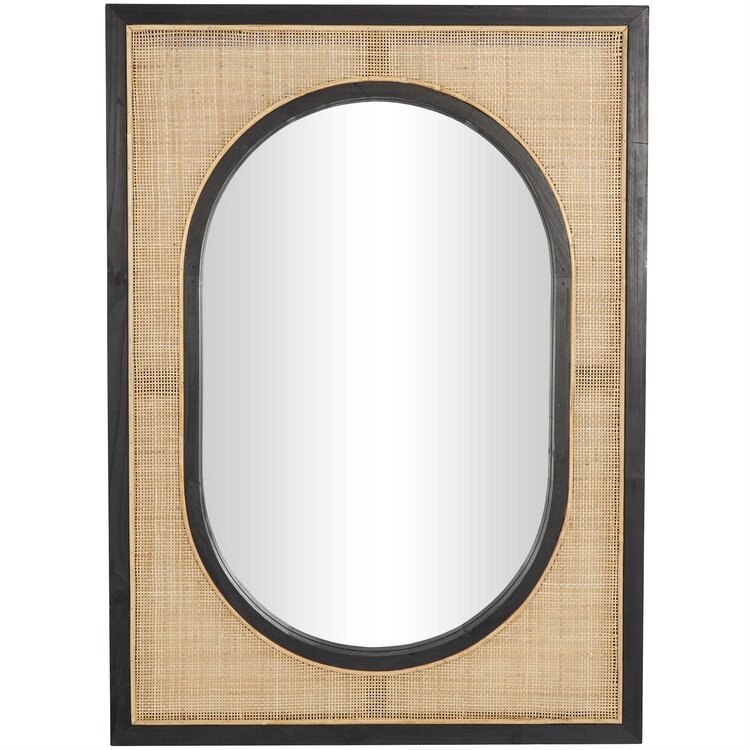 Atelier Home Rattan & Wood Wall Mirror- Short