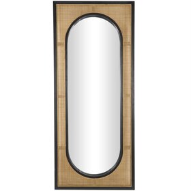 Atelier Home Rattan & Wood Wall Mirror- Tall