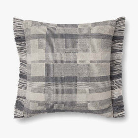 Birdie Pillow, 18" x 18" Silver & Ivory