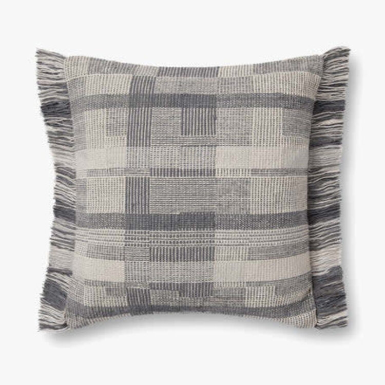 Birdie Pillow, 18" x 18" Silver & Ivory