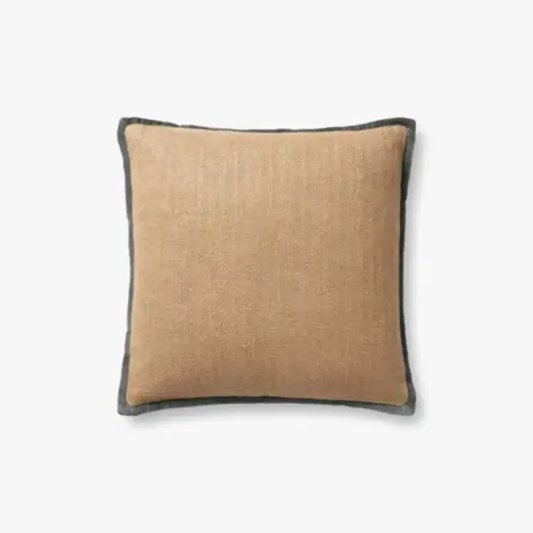 Aveline Pillow, 18" x 18" Natural/Blue