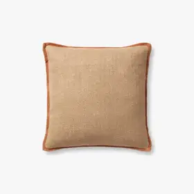 Aveline Pillow, 18" x 18" Natural/Rust