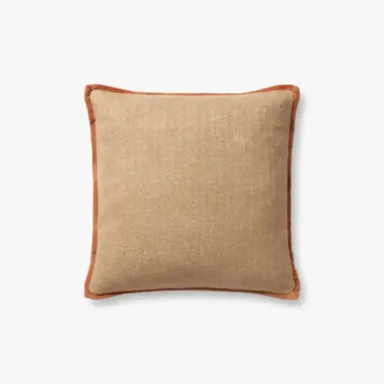 Aveline Pillow, 18" x 18" Natural/Rust