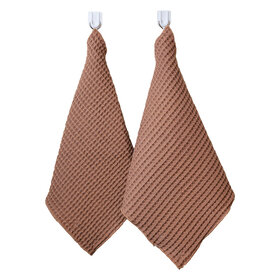 Jes & Gray Organic Brown Square Dish Towel- set of 2