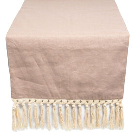Jes & Gray Anne Big Tassel Table Runner, Blush 96"