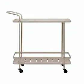 Metal 2-Tier Cream Bar Cart