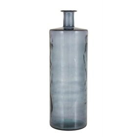 Jes & Gray Smoke Blue Recycled Glass Cylinder Vase