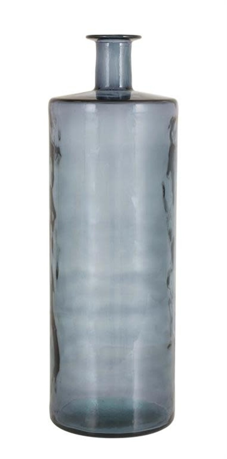 Jes & Gray Smoke Blue Recycled Glass Cylinder Vase