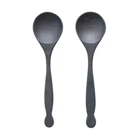 10" Black Mango Wood Salad Servers-set of 2