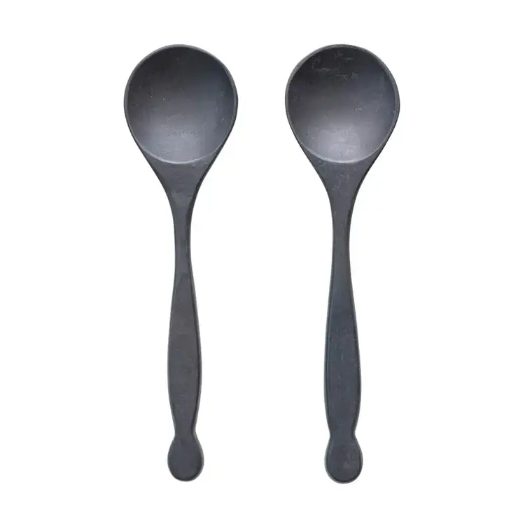 10" Black Mango Wood Salad Servers-set of 2