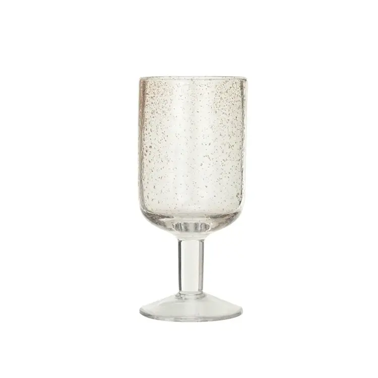 Stemmed Seeded Wine Glass with Gold Color Flecks, 12oz.
