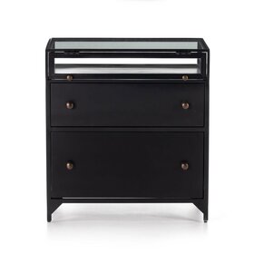 Four Hands Shadow Box Black Nightstand