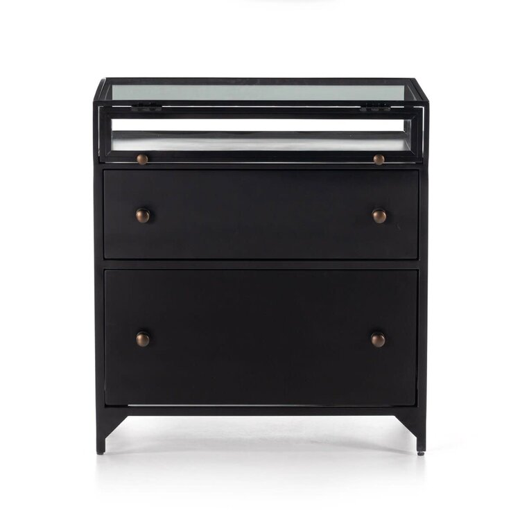Four Hands Shadow Box Black Nightstand