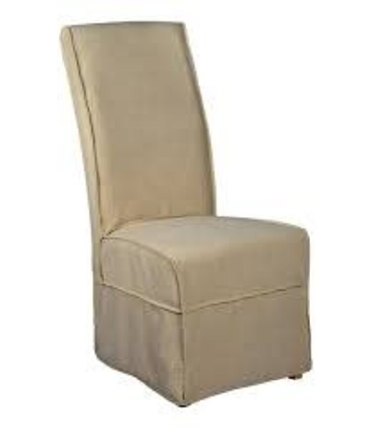 Long Parson Chair Slip Cover- Oatmeal