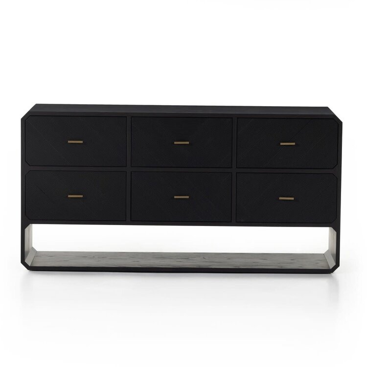 Four Hands Caspian 6 Drawer Dresser- Black Ash