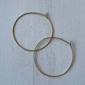 Esme Earrings (Skinny Hoops) Brass