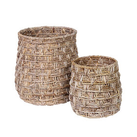 Beyond Borders Abaca Aztec Round Basket,