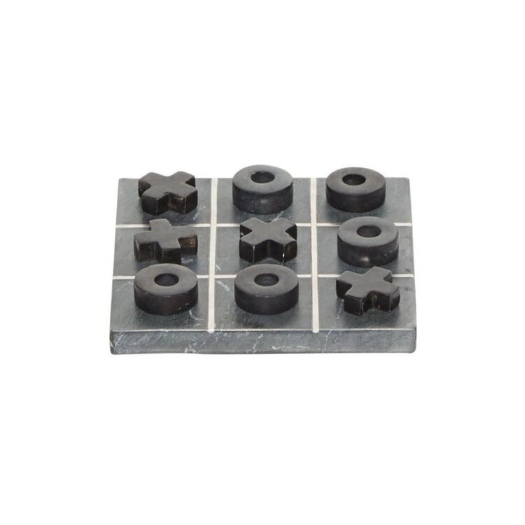 Atelier Home Marble Tic Tac Toe Set- Black