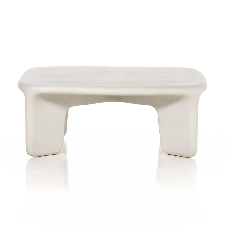 Four Hands Dante Coffee Table- White Concrete