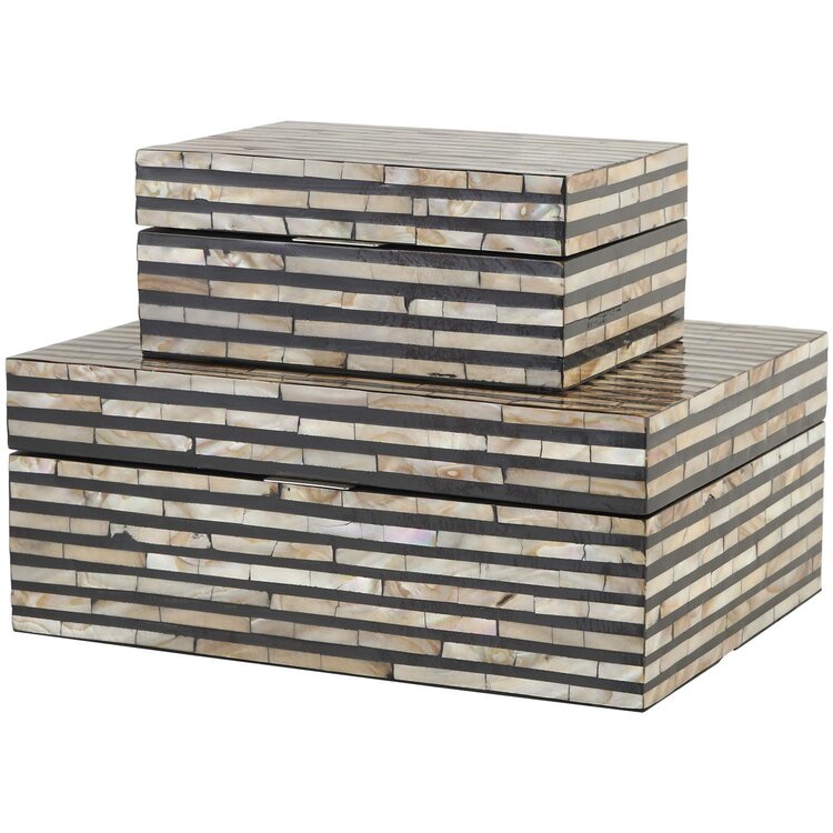 Atelier Home Mother of Pearl Box Striped
