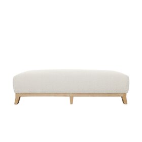 Atelier Home Dalton Ottoman, 61" Boucle Ivory