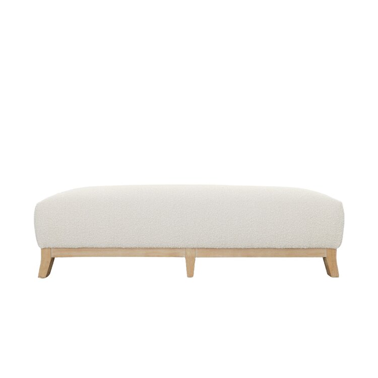 Atelier Home Dalton Ottoman, 61" Boucle Ivory
