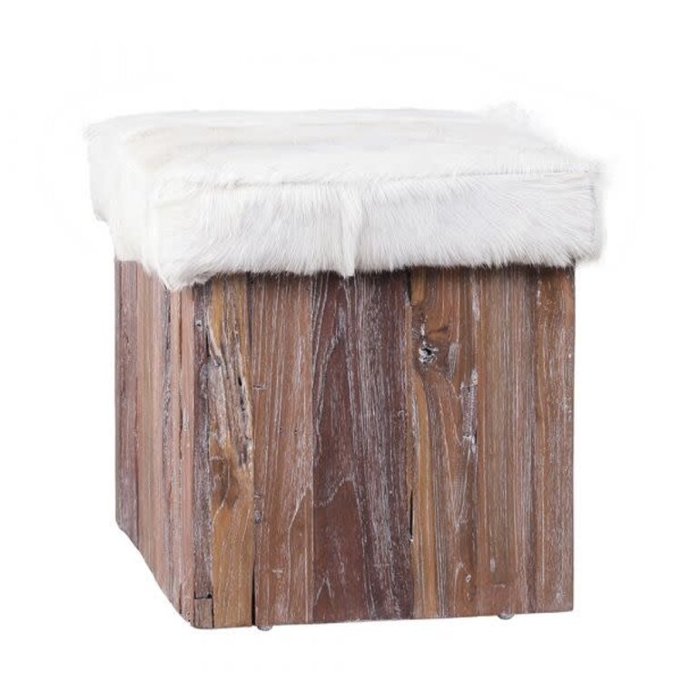 Beyond Borders Goat Hide Ottoman