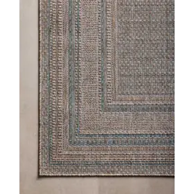 Topanga-TOP-05 Natural/Teal Rug, 6'7" x 9'4"