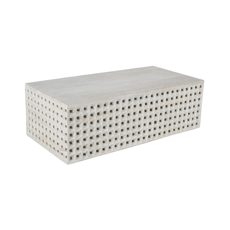 Atelier Home Delray Cocktail Table White Wash Sandblasted