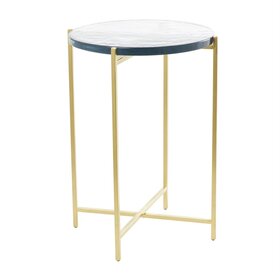 Atelier Home Cast Glass Gold Accent Table
