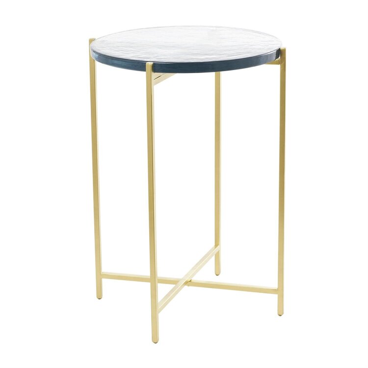 Atelier Home Cast Glass Gold Accent Table