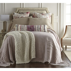 Kent Linen King Bedspread- Lavender/Natural