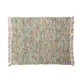 Woven Acrylic Blend Boucle Throw w/ Fringe