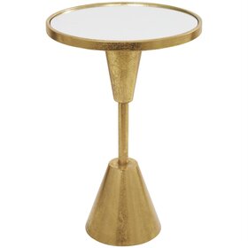 Gold Accent Table with Mirrored Top