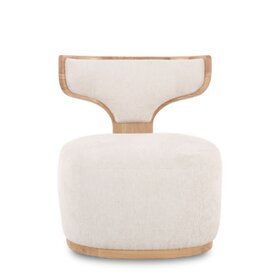 Atelier Home Declan Swivel Chair- Boucle Ivory/Natural Oak