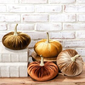 7.5" Assorted Velvet Pumpkin