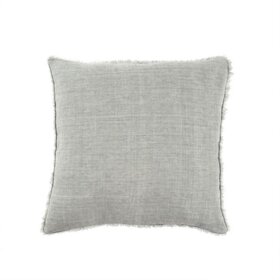 Lina Linen Pillow, 24" x 24" Flint Grey