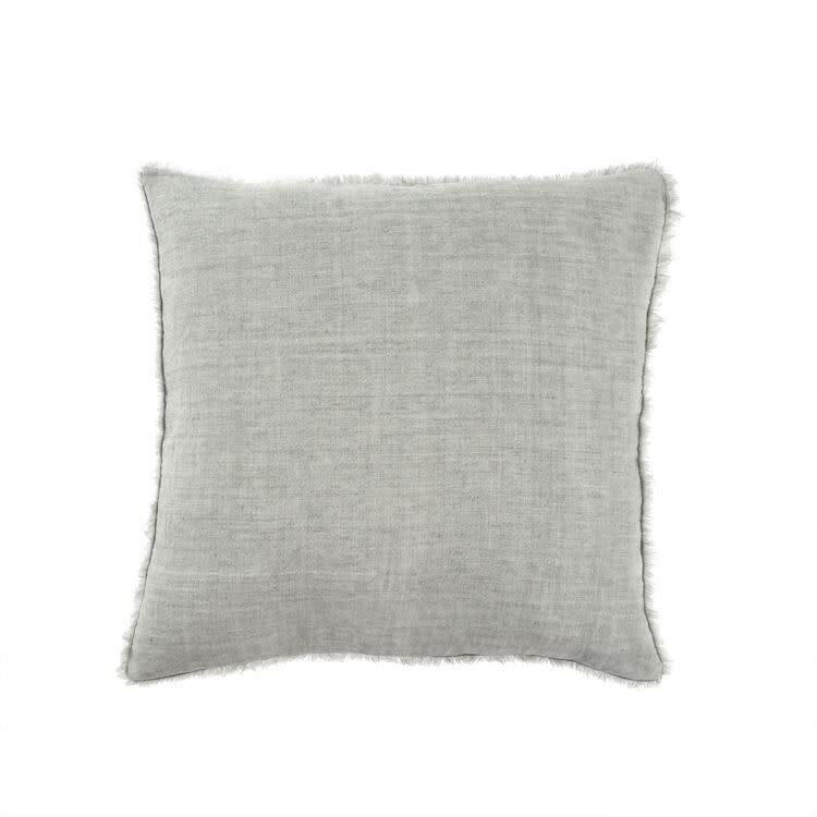 Lina Linen Pillow, 24" x 24" Flint Grey