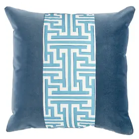 Trellis Stripe Blue Knife Edge, 22" x 22"